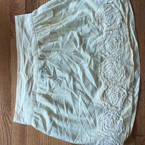 Stooshy Yellow Bubble Mini Skirt with Ruched Embellishments